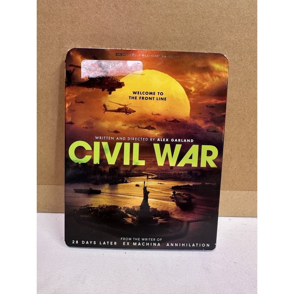 Civil War (4K Ultra HD, Blu-ray + Digital 2024) Alex Garland Film Slipcover New